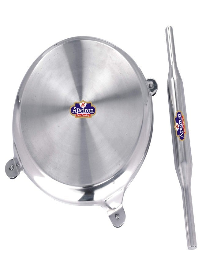 Apeiron Stainless Steel Chapati Rolling Board Or Chakla & Belan Or Rolling Pin with Silver Colour Set of 1 Pieces of Both Items in One Packet - Image 2